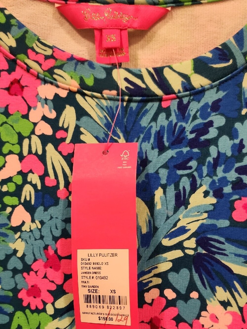 NWT Lilly Pulitzer Multicolor Tropical-Print Dress, Size XS - Picture 2 of 3